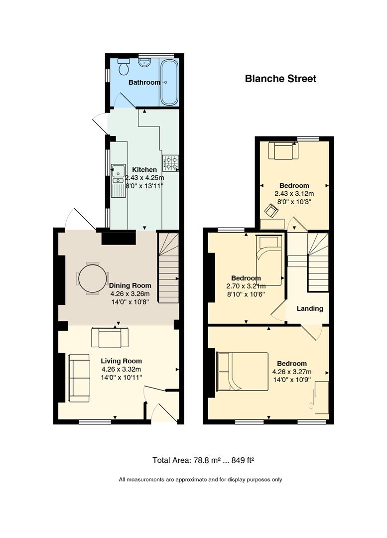 Floorplan for Blanche Street, Roath Cardiff